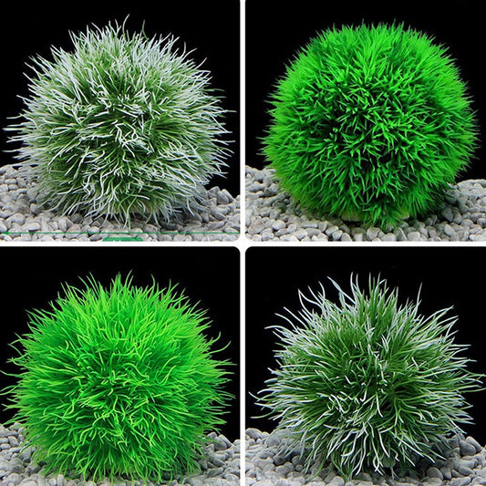 Aquarium Artificial Plastic Aquatic Plants Fish Tank Decor Water Grass Ball Plants For Aquarium Landscape Decoration Accessories