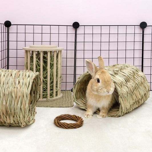 Rabbit Grass Bed Natural Straw Woven House Bunny Chew Toys Hay Nest Tunnel for Hamsters Chinchillas Mice Small Animals F10 22