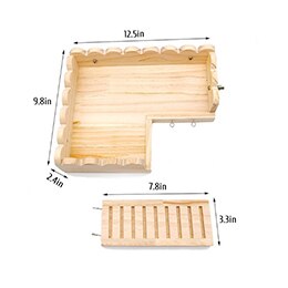 Hamster Solid Wooden Platform Climbing Ladder Tray with Stairs Small Pet Cage Fence Foundation Cage Accessories Swing Toys