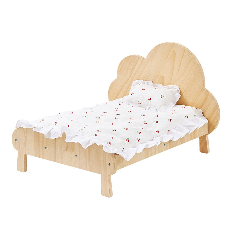 Solid Wood Cats Bed Pets Princess Beds Rabbit Dog Kitten Deeping Sleep Mat Pets House Four Seasons Sofa Bed