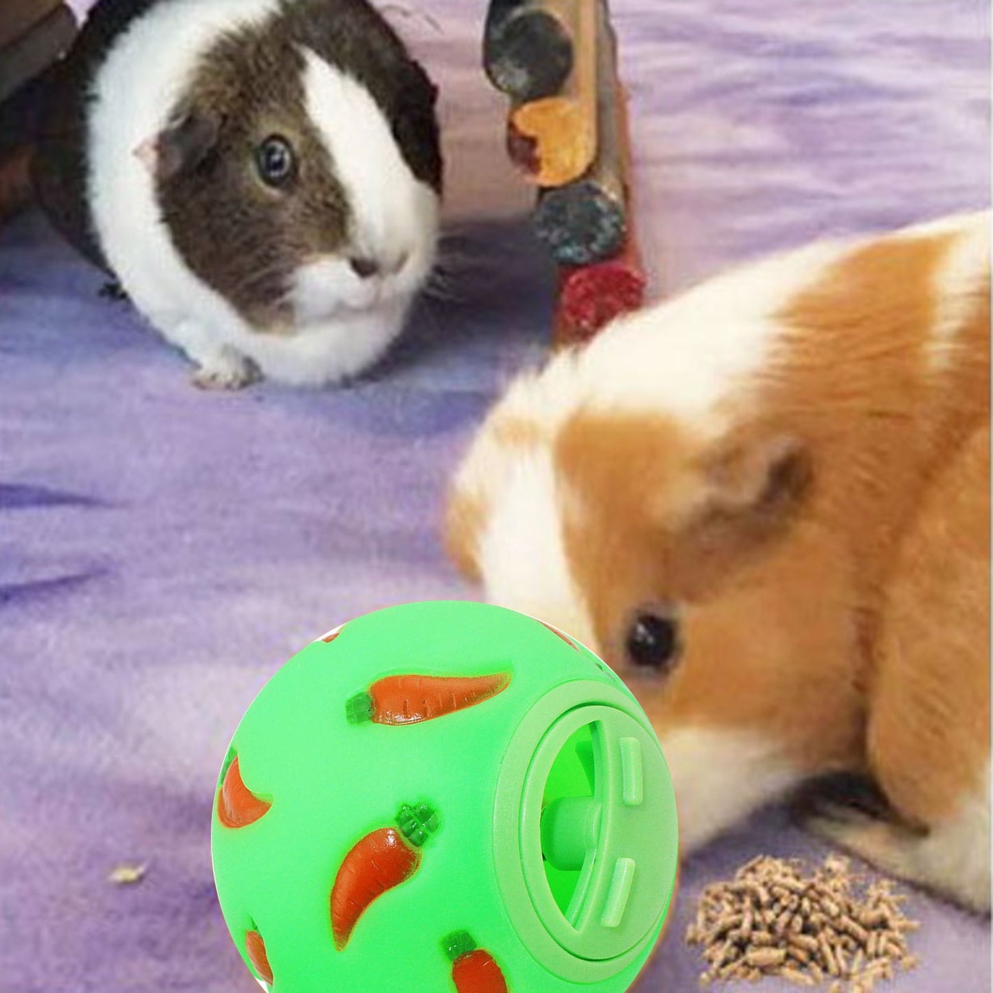 Rabbit Treat Ball Pet Slow Feeder Interactive Bunny Toy Snack Toy Ball Bite Resistant Feeding Toys Ferret Kitty Guinea Pig Cat