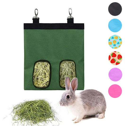 7 Colors Hay Bag Hanging Pouch Feeder Holder Feeding Dispenser Container for Rabbit Guinea Pig Small Animals Pet