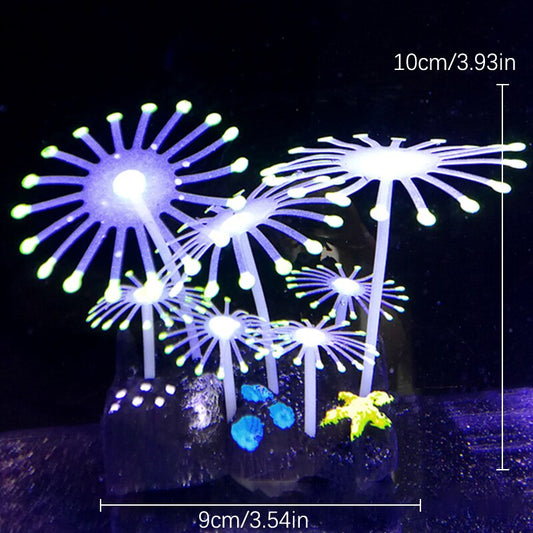 Silicone Glowing Artificial Fish Tank Luminous Decoration Plants Aquarium Coral Plants Underwater Ornament Aquarium Landscaping