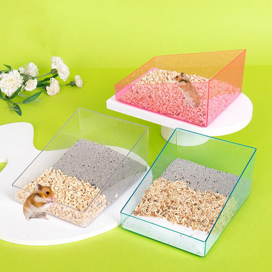 Hamster Clear Acrylic Toilet Tray Sand Bathroom For Hedgehogs Squirrels Chinchillas Golden Bears Guinea Pigs