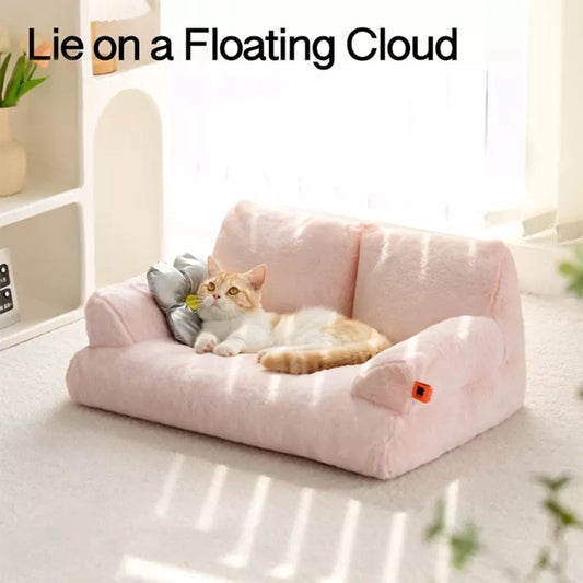 Luxury Fur Winter Pet Cat Nest Sofa Modern Puppy Small Animal Kitten Dog Bed Couch Cushion Bedding Indoor Kennel House Yorkshire