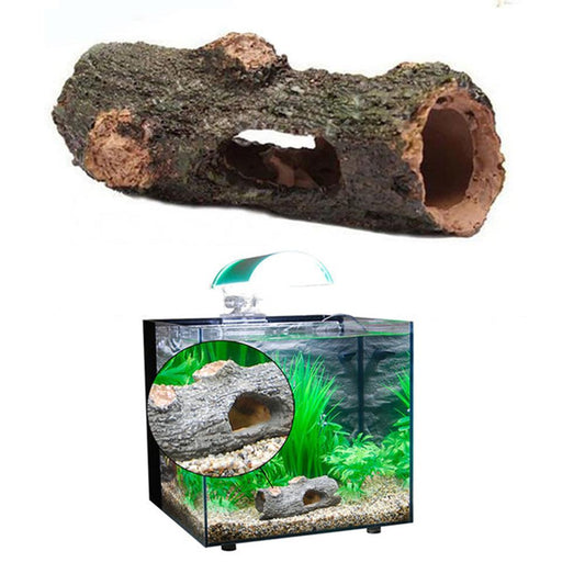 Aquarium Hollow Tree Tunnel Cave Ornament Fish Shrimp Turtle Hiding Shelter Fish Tank Decorations Accessories