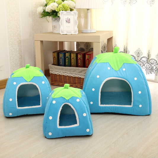 26cm Soft Small Animal House Nest Guinea Pig Hamster Winter Warm Squirrel Rabbit Chinchilla Rat Strawberry Bed Pet