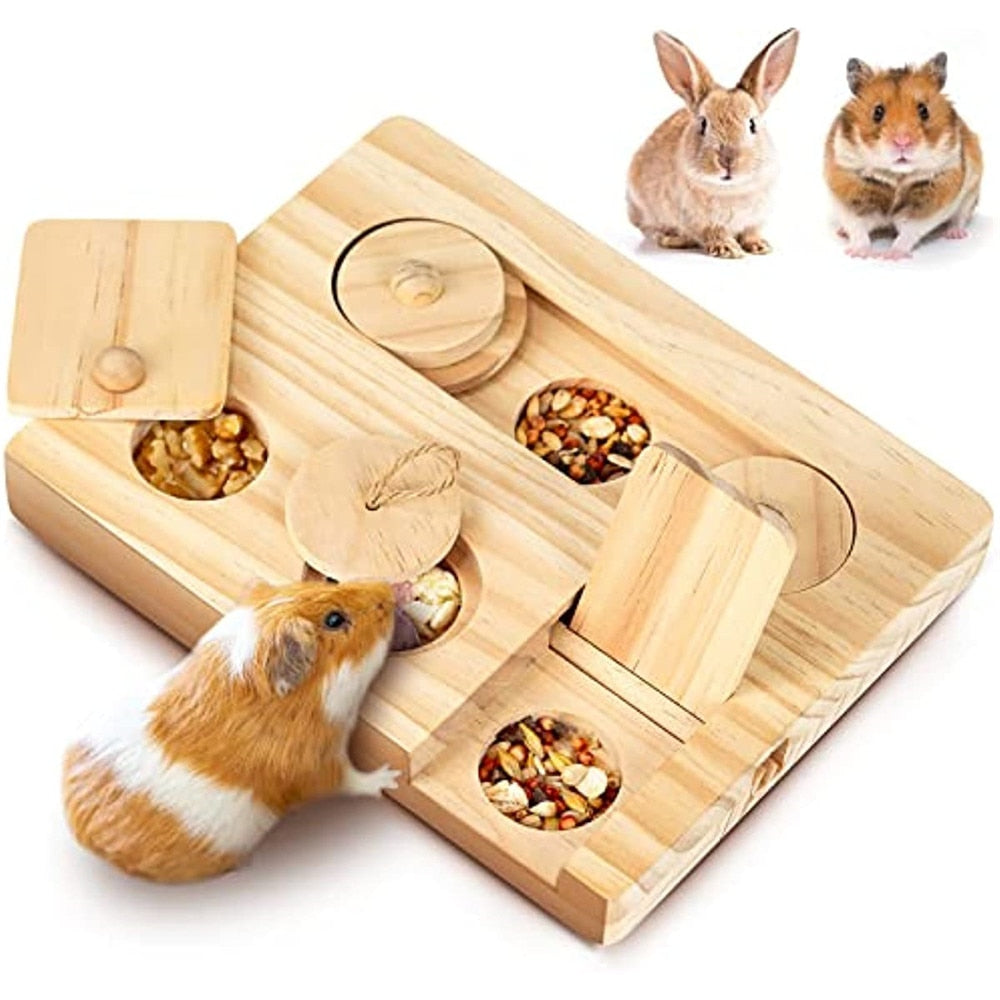 6 in 1 Guinea Pig Foraging Toys BunnyHamsters Interactive Enrichment Puzzle Toys Treat Dispenser for Small Animal Rabbits Rats