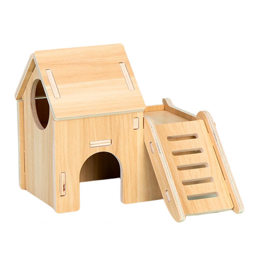 Sturdy Dwarf Hamsters House Harmless Pet Toy Solid Wood Hamster Funny Play House Toy