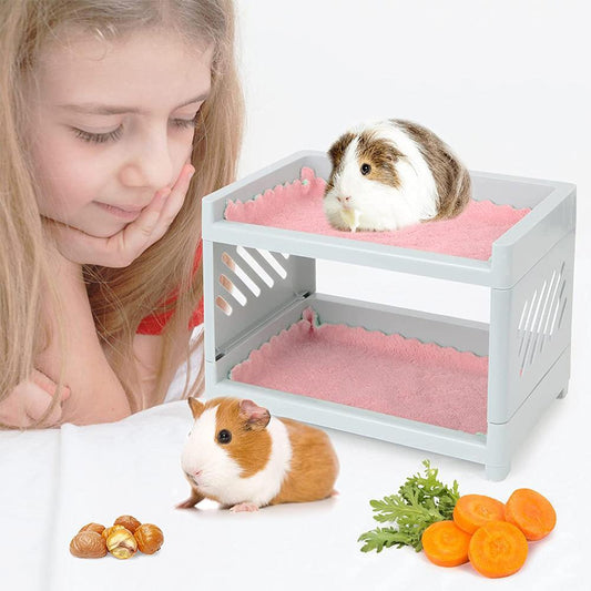 Pet Bunk Bed Easy To Install Hideout Corner For Guinea Pig Hamster Small Animal (without Cushion)