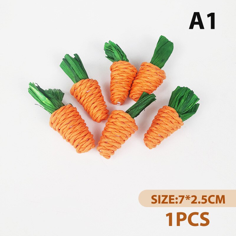 1Pc Rabbit Chew Toys Grass Woven Natural Rabbit Hamster Chew Bite Grind Sticks Guinea Pig Molar Tooth Cleaning Toy Pet Supplies