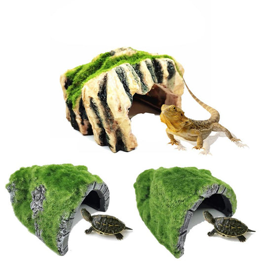 Tortoise Shelter House Nest Cave Reptile Box Artificial Ornaments For Fish Tank Aquarium Decoration