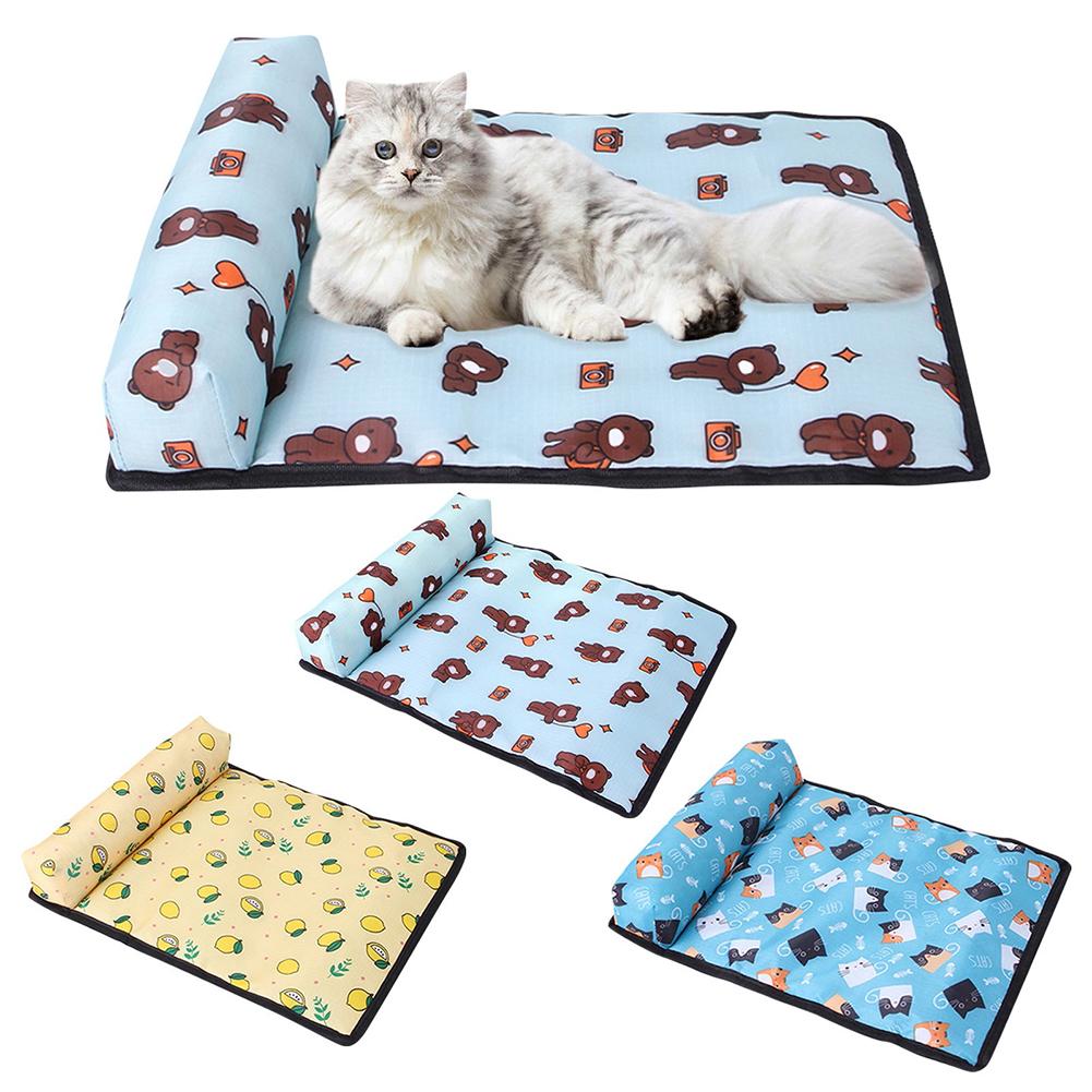 Pet Pillow Cooling Mat Pad Summer Dogs Cats Ice Silk Cooling Blanket Cushion Pet Sofa Kitten Puppy Camp Washable Mats Supplies