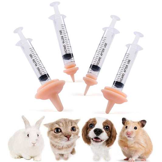 Safe Pet Feeding and Watering Nipple Silicone Feeding Pacifier for Cat Puppy Bunnies Rabbits Small Animals Syringe Accessories