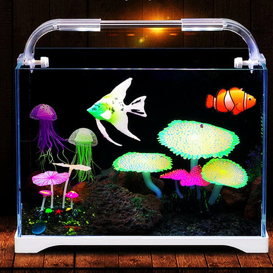 14 Styles Silicone Simulation Coral Fluorescent Aquarium Decoration Glowing Landscape Ornament Fish Tank Aquarium Decoration