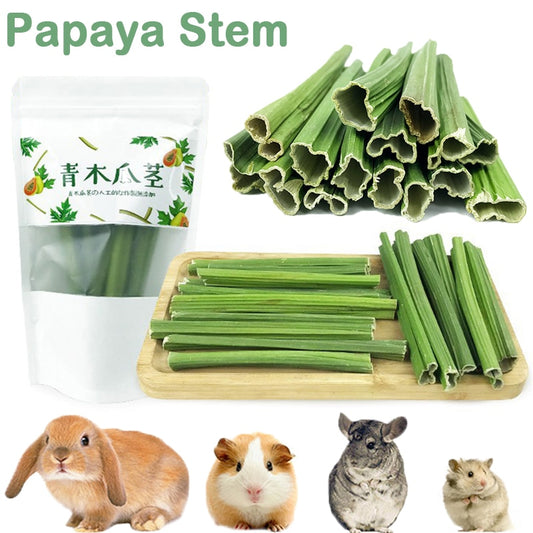 20g Rabbit Molar Papaya Stem Hamsters Chinchillas Rabbit Parrot Rat Guinea Pig Food Snacks Cleaning Teeth Treat Molar Chew Toy