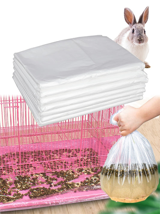 50Pcs Disposable Rabbit Cage Liner 4Size Plastic Bunny Cage Mat Film Replacement Diapers Universal Toilet Film For Small Animals