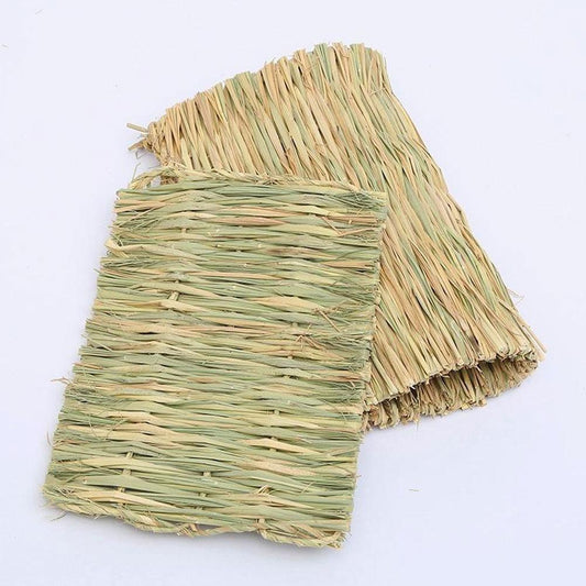 New Rabbit Grass Chew Mat Hamster Guinea Pig Cage Bed Nest Chew Woven House Small Animal Mat Rabbit Straw Pet Accessories P I2p7