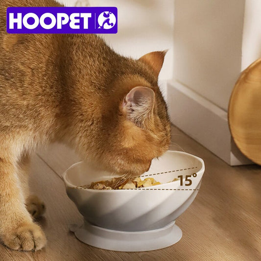 HOOPET Cat and Dog Bowl Ceramic Food Water Bowl Tilt High Bottom Neck Protector Antidumping Dog Feeding Cat Accessories