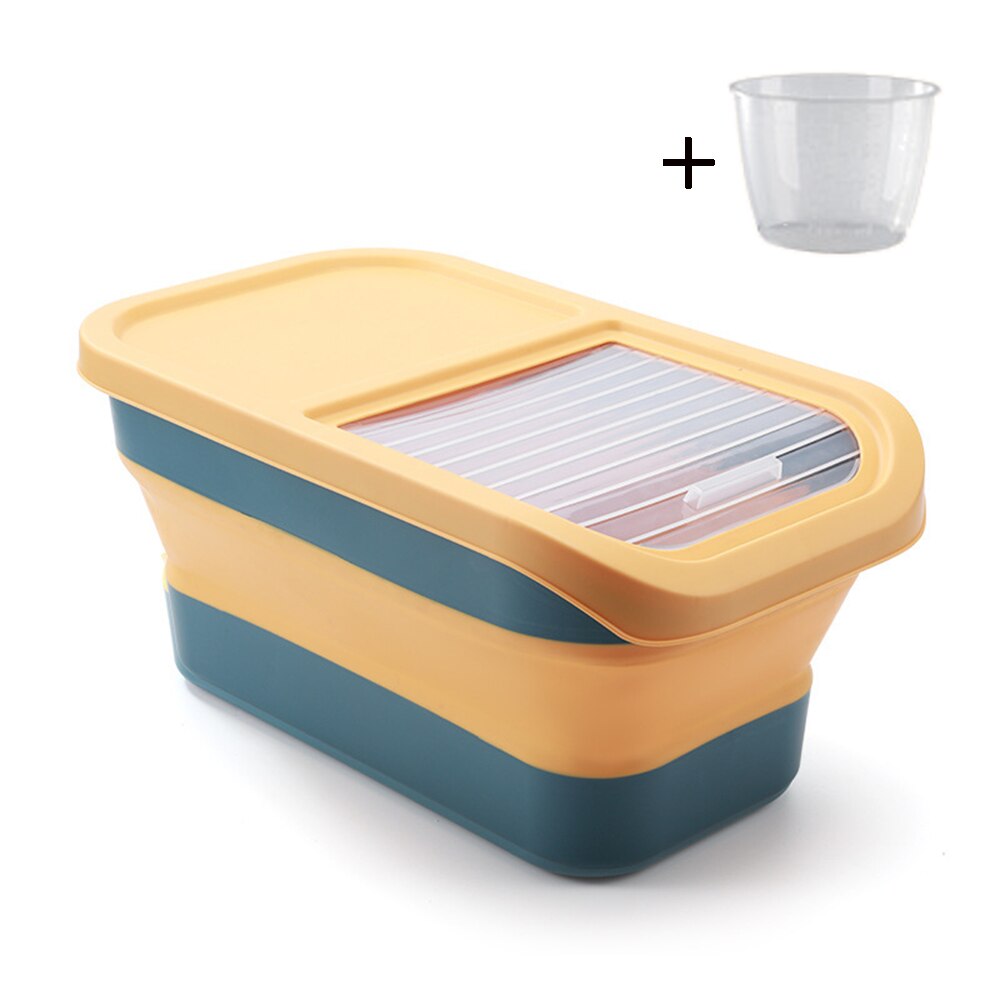 Collapsible Dog Food Storage Container 10-13 LB Large Pet Cat Food Containers Bin with Lids Foldable Kitchen Cereal Rice Storage