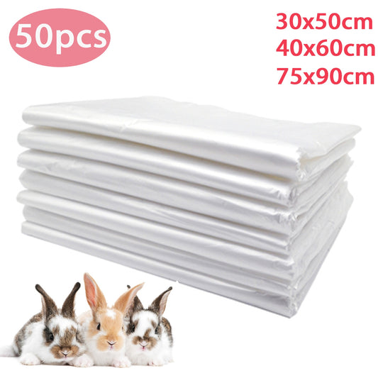 50Pcs Disposable Rabbit Cage Liner Plastic Bunny Cage Mat Cleaning Pad Replacement Diaper Universal Toilet Film For Small Animal