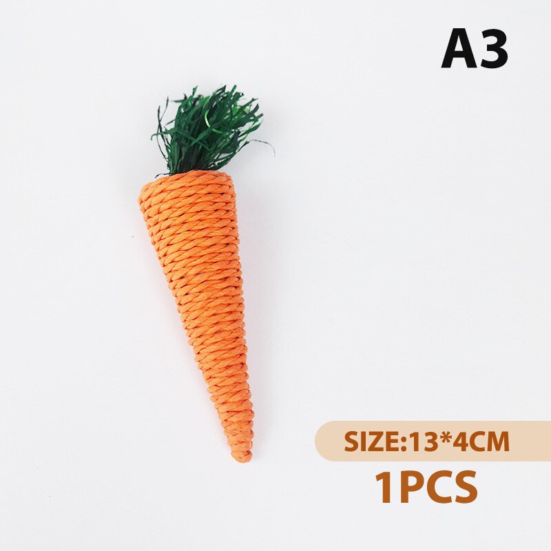 1Pc Rabbit Chew Toys Grass Woven Natural Rabbit Hamster Chew Bite Grind Sticks Guinea Pig Molar Tooth Cleaning Toy Pet Supplies