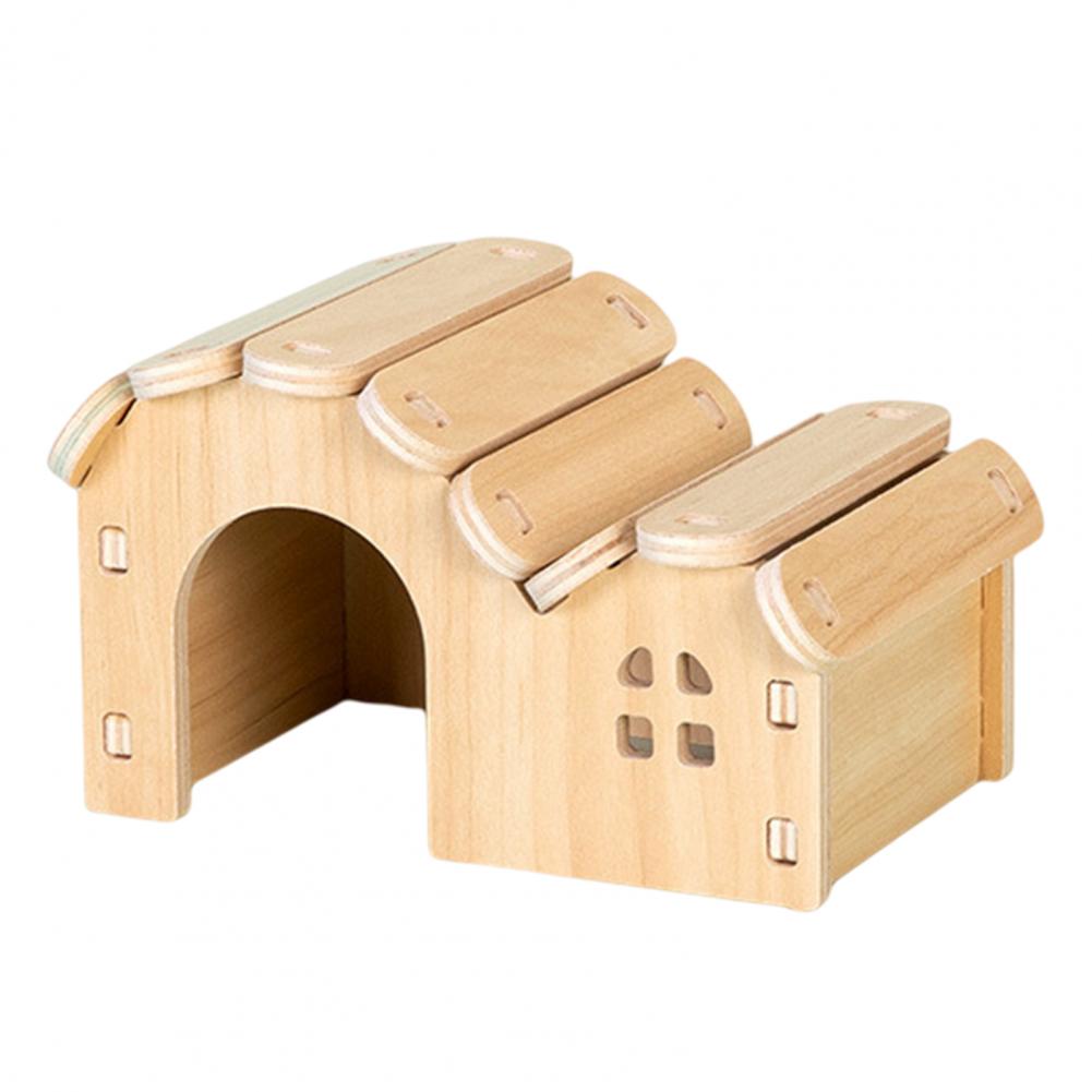 Sturdy Dwarf Hamsters House Harmless Pet Toy Solid Wood Hamster Funny Play House Toy