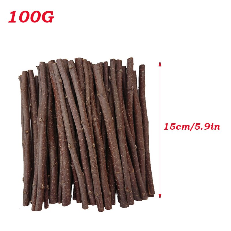 100/500G Rabbit Chew Sticks Natural Apple Tree Branch Molars Teeth Clean Bite Toys for Guinea Pigs Hamster Chinchillas Rabbit