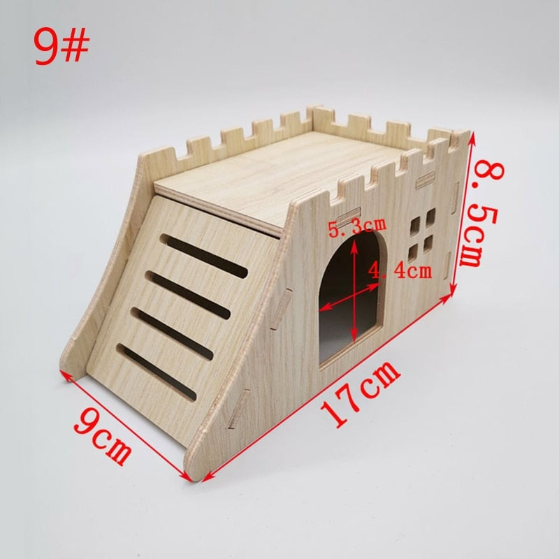 Hamster House Bottomless Design Small Pets Climbing Hideout Chew Toy for Syrian Hamster Easy to Assemble Habitat Decor