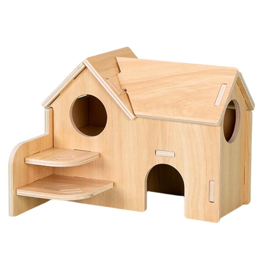 Sturdy Dwarf Hamsters House Harmless Pet Toy Solid Wood Hamster Funny Play House Toy