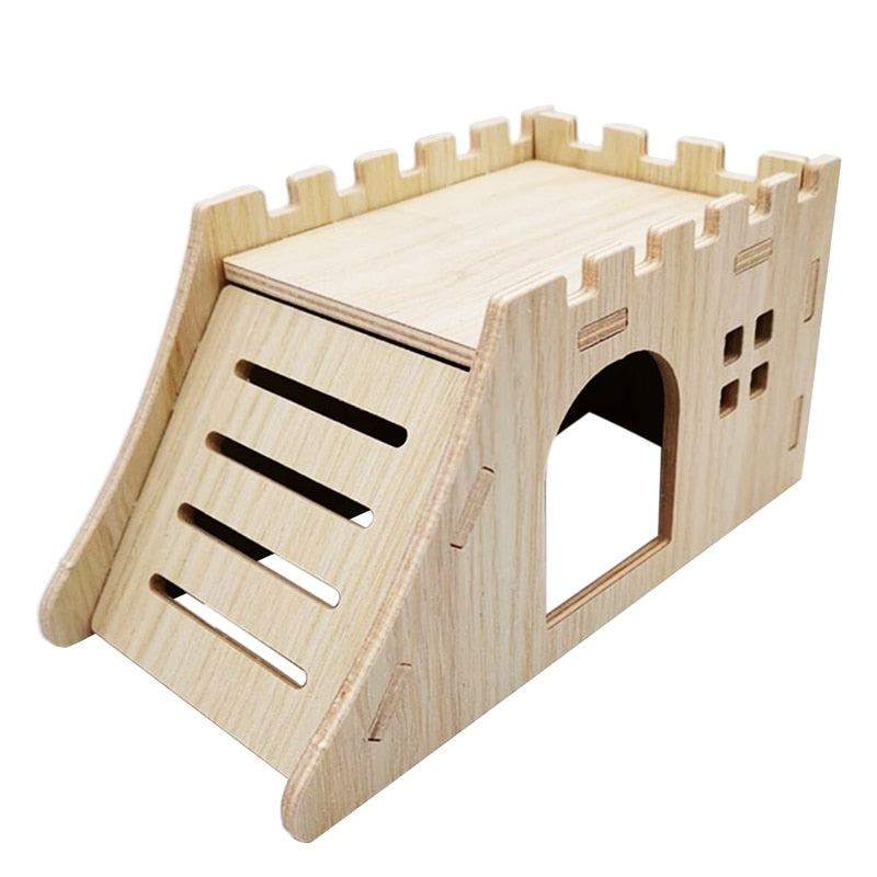 Hamster House Bottomless Design Small Pets Climbing Hideout Chew Toy for Syrian Hamster Easy to Assemble Habitat Decor