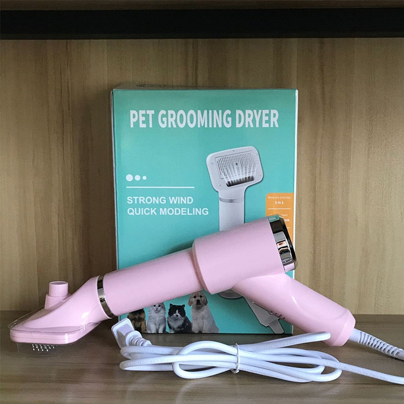 Pet Hair Dryer Portable  2 in 1 Dog Hair Dryer Home Pet Grooming Cat Hair Comb Dog Fur Blower Adjustable Temperature Pet Brush