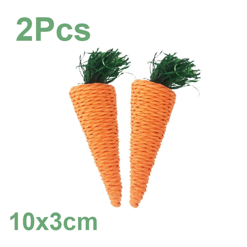 Rabbit Chew Toy Organic Natural Apple Wood Grass Pet Bunny Rabbit Toys For Chinchilla Guinea Pigs Hamster Utensils Accessories