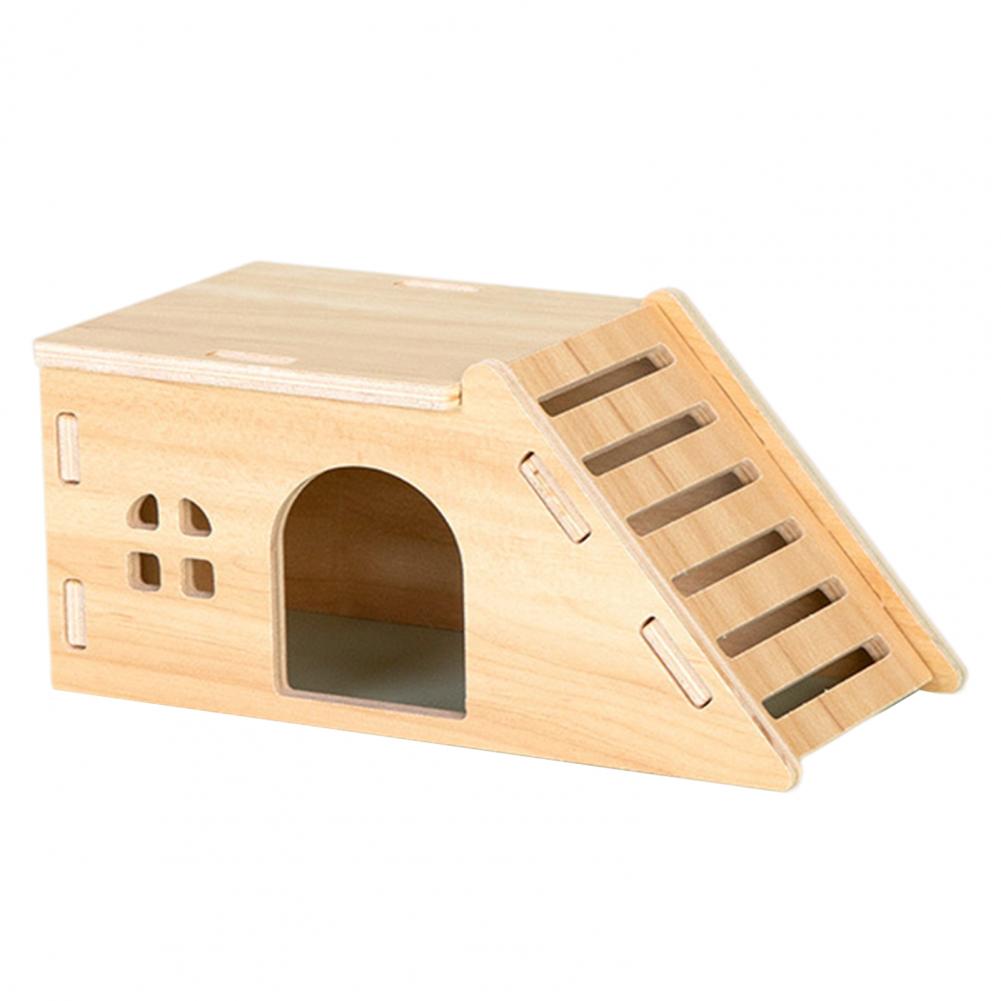 Sturdy Dwarf Hamsters House Harmless Pet Toy Solid Wood Hamster Funny Play House Toy