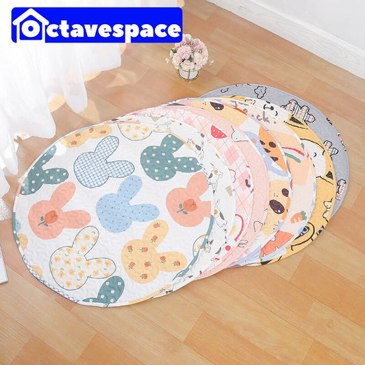 Rabbit Round Floor Mat Pet Tent Round Pad Sleeping Blanket Indoor Bunny Cage Lying Mat Kitten Puppy Play Mat Guinea Pig Pet Item