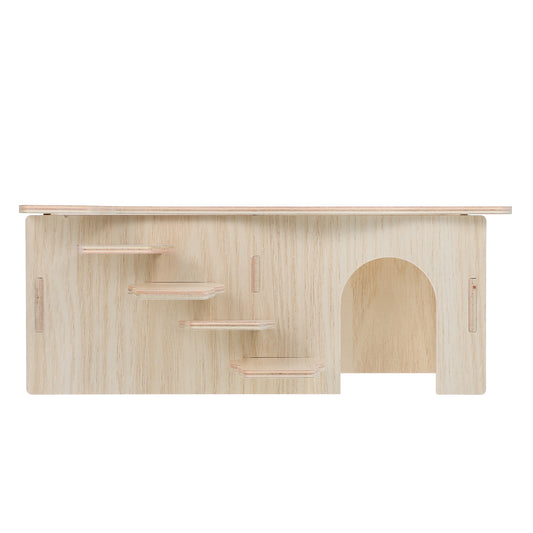 Hamster Hideout Wooden House Small Climbing Animal Chinchillaladder S Rat Pets Wood Castle Woodland Hideaway Playground