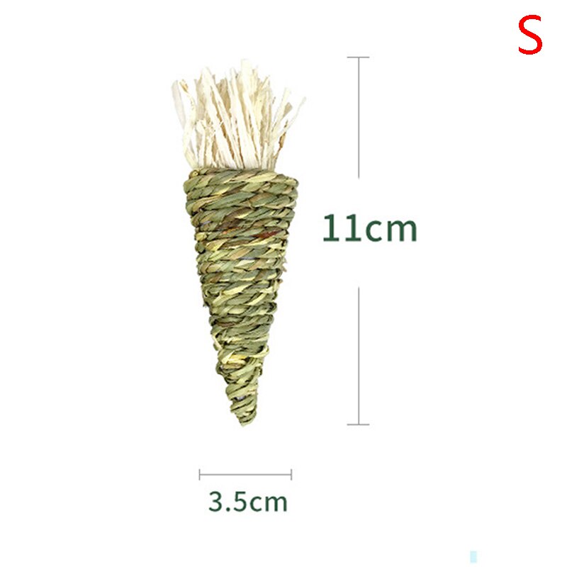 1Pc Rabbit Chew Toys Grass Woven Natural Rabbit Hamster Chew Bite Grind Sticks Guinea Pig Molar Tooth Cleaning Toy Pet Supplies