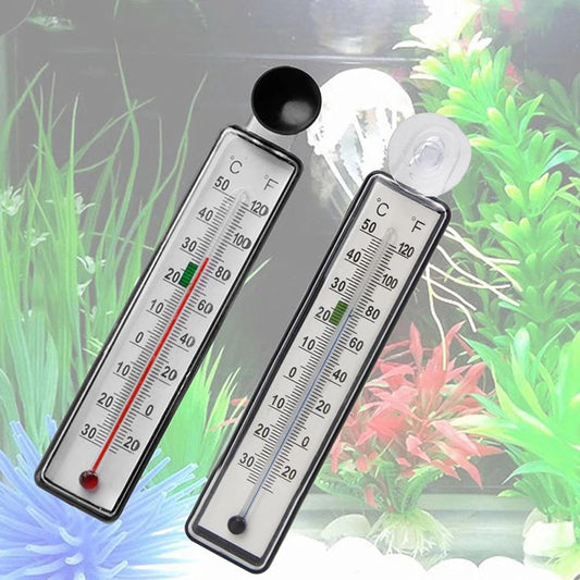 Fish Tank Thermometer Waterproof Suction Cup Anti-collision Water Temperature Gauge With Clear Scale (random Color)