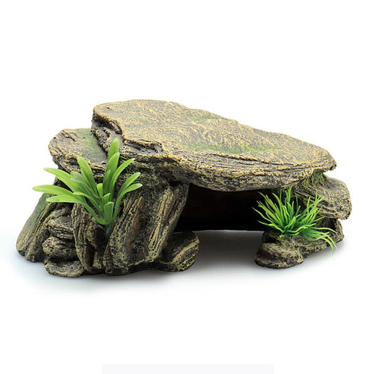 Reptile Stone Rock Basking Island Climbing Platform Resin Ornaments For Aquarium Fish Tank Decoration