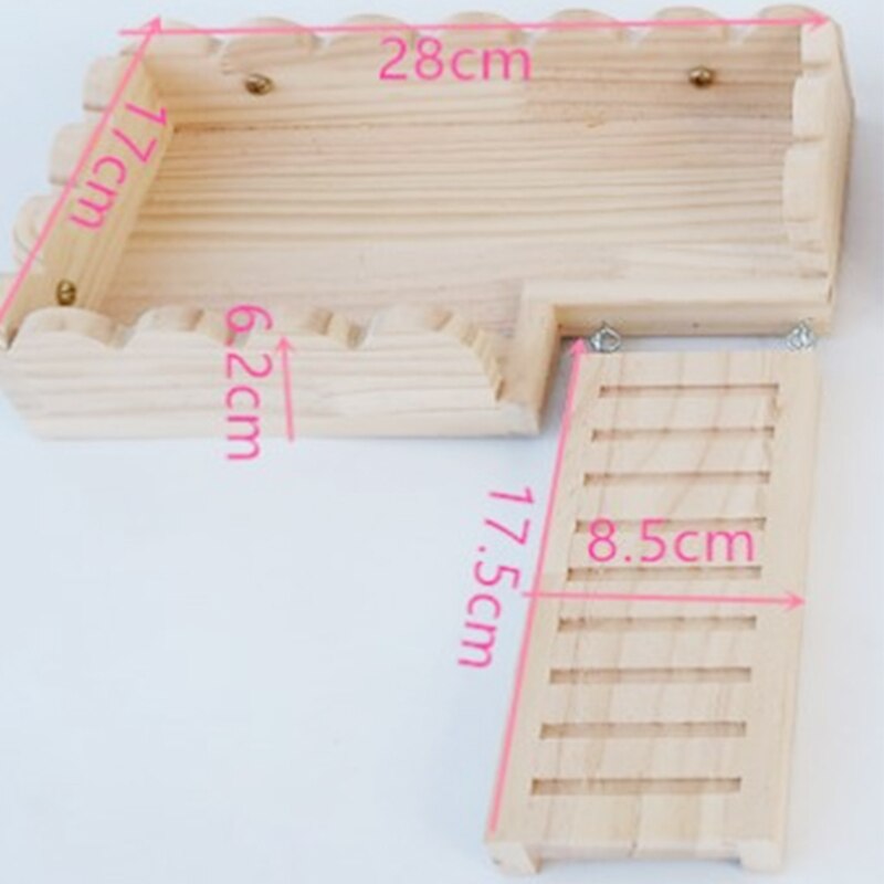 Hamster Solid Wooden Platform Climbing Ladder Tray with Stairs Small Pet Cage Fence Foundation Cage Accessories Swing Toys