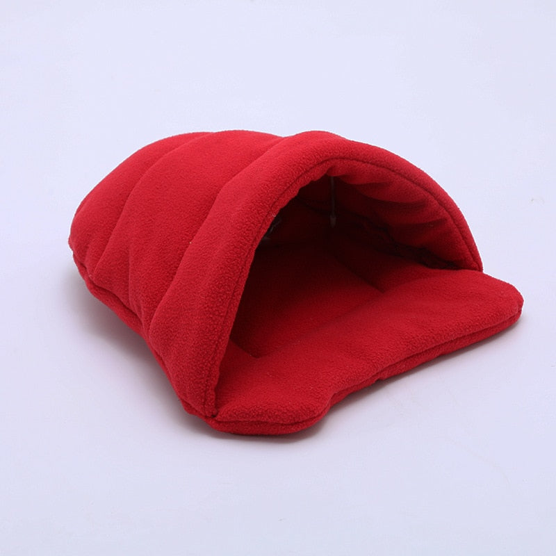 Soft Fleece Guinea Pig Bed Rabbit Hamsters Sleeping Bag Small Pets Cave Nest Bed Cushion Warm Slippers Pet House