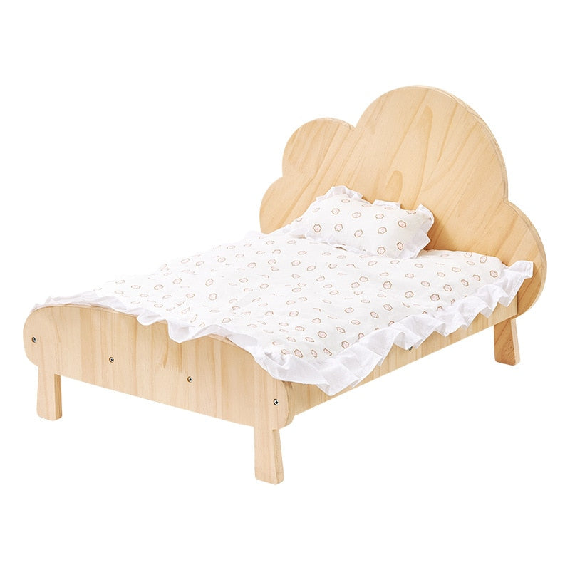 Solid Wood Cats Bed Pets Princess Beds Rabbit Dog Kitten Deeping Sleep Mat Pets House Four Seasons Sofa Bed