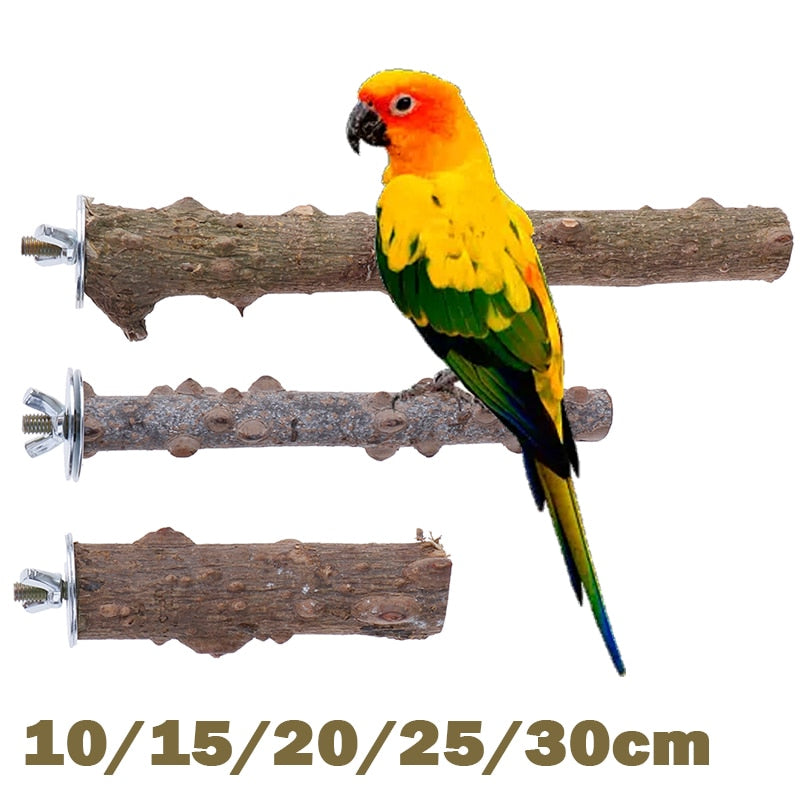 10-30cm Wooden Bird Parrot Stand Rack Branch Holder Paw Grinding Perches Chew Pets Toys Hanging Cage Decor Parrot Stand Stick