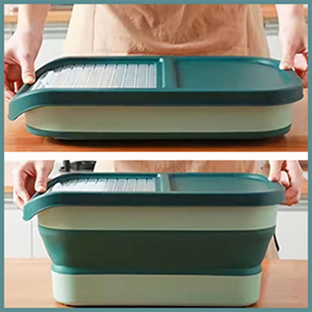 Collapsible Dog Food Storage Container 10-13 LB Large Pet Cat Food Containers Bin with Lids Foldable Kitchen Cereal Rice Storage