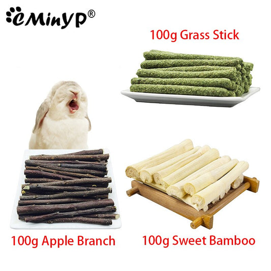 300g Small Pet Chew Toys Hay Treats For guinea pig Rabbit Hamster Gerbil Teeth Cleaning Toys Teething Stick Toy Set Pet Supplies