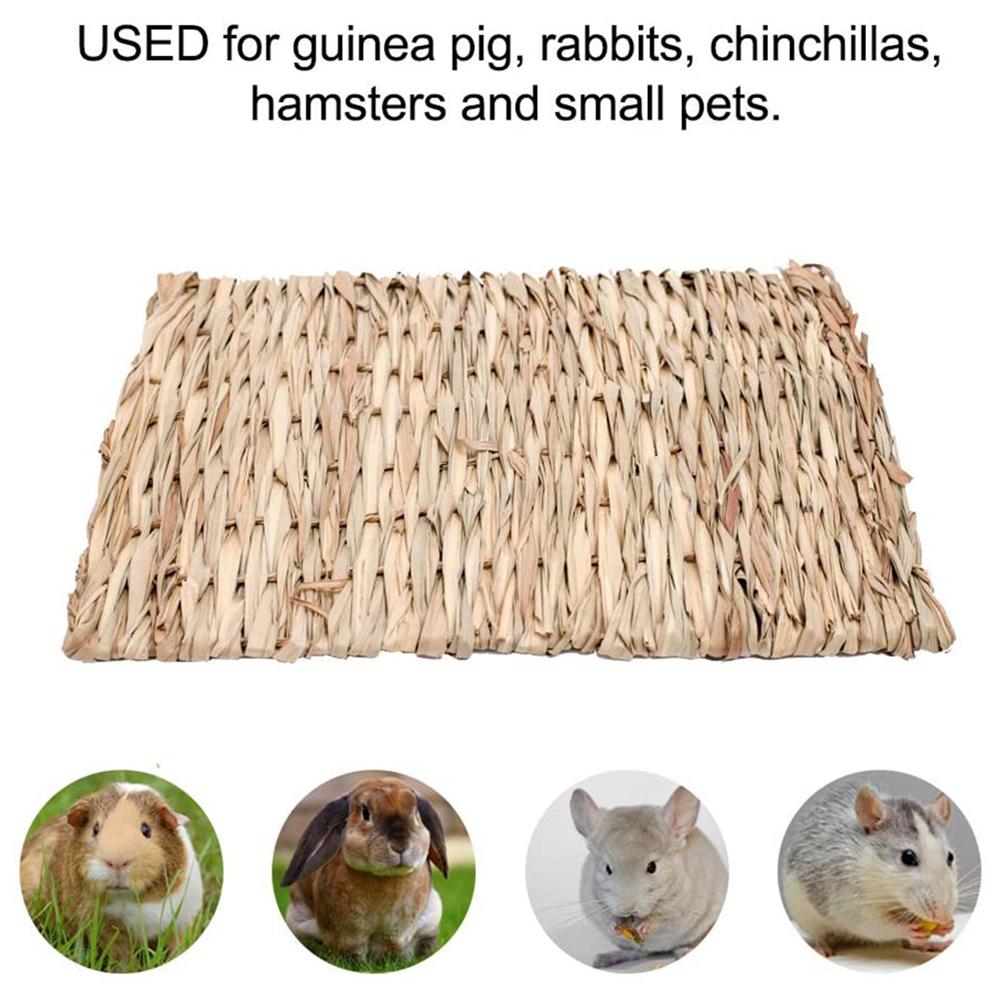 Straw Woven Pet Chew Mat Pad Pet House Cage Accessories For Hamster Rabbit Chinchilla Guinea Pig Small Animal Grass House