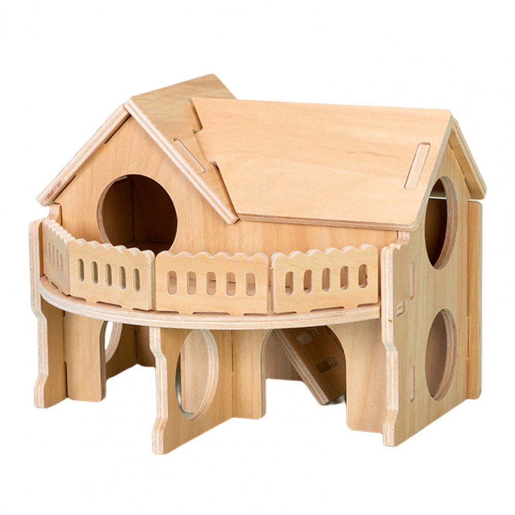 Sturdy Dwarf Hamsters House Harmless Pet Toy Solid Wood Hamster Funny Play House Toy