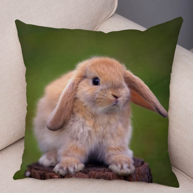 Cute Rabbit Bunny Cushion Cover Pillowcase Pillow Covers for Sofa Car Home Decor Pet Animal Pillow Cover Cotton Plush 45x45 cm