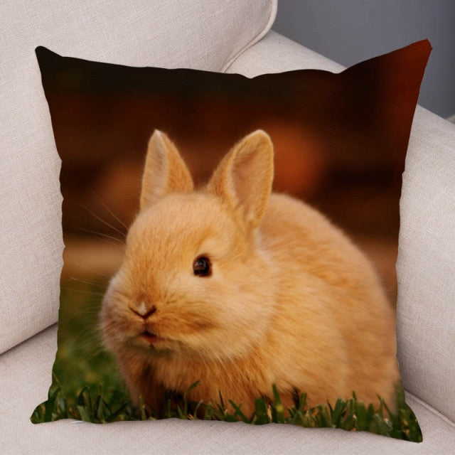 Cute Rabbit Bunny Cushion Cover Pillowcase Pillow Covers for Sofa Car Home Decor Pet Animal Pillow Cover Cotton Plush 45x45 cm