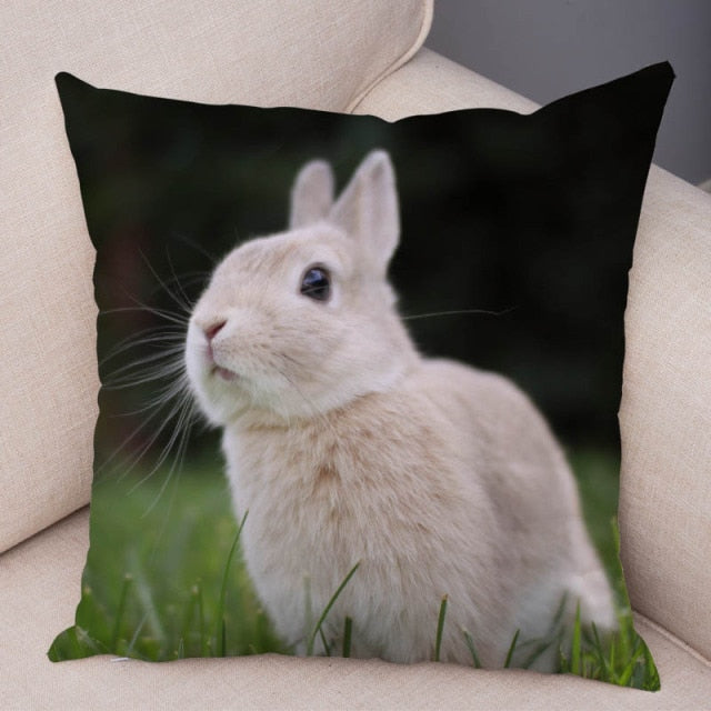 Cute Rabbit Bunny Cushion Cover Pillowcase Pillow Covers for Sofa Car Home Decor Pet Animal Pillow Cover Cotton Plush 45x45 cm